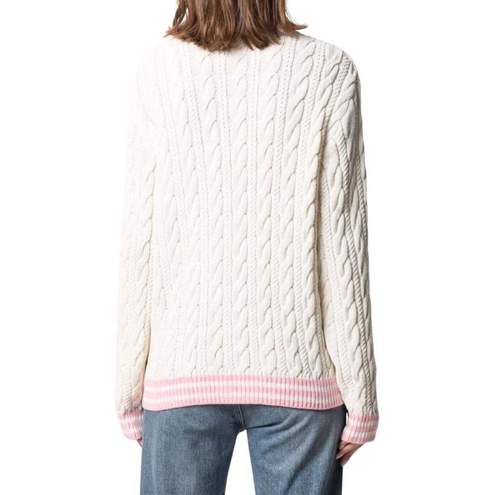 Balmain - Wool-Blend Cable Knit Sweater With Patch - FR 38 - Picture 4 of 5